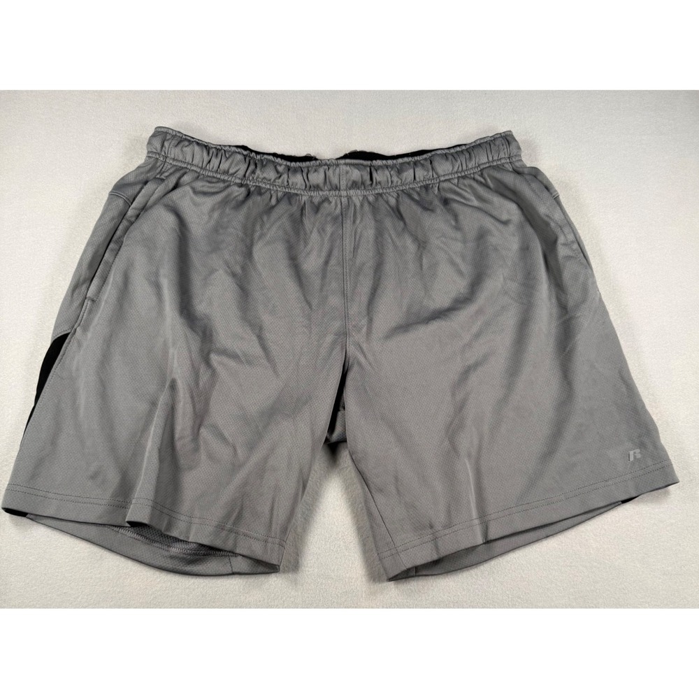 Russell Dri-Power 360 Mens XL Gray Mesh Athletic Performance Gym Shorts XL 40-42